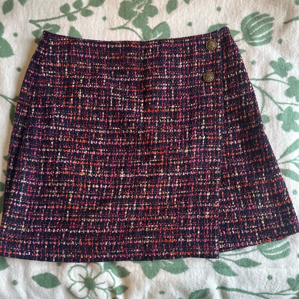LOFT Vibrant Tweed Mini Skirt